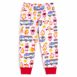 Kids Fire Truck Hero Print T-Shirt & Pant Set - White Red