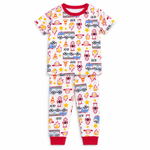 Kids Fire Truck Hero Print T-Shirt & Pant Set - White Red